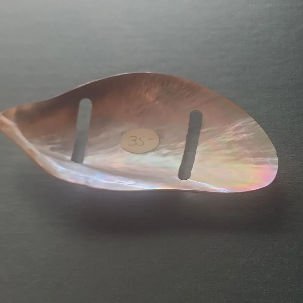 NOS  VINTAGE  ABALONE SHELL UNISEX FASHION OVAL BELT BUCKLE skirt scarf holder